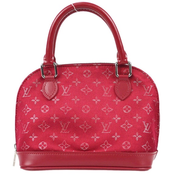 Auth Louis Vuitton Monogram Nano Alma Satin Red Bag - Picture 2 of 10